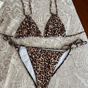 PrettyLittleThing Animal Print Bikini SET